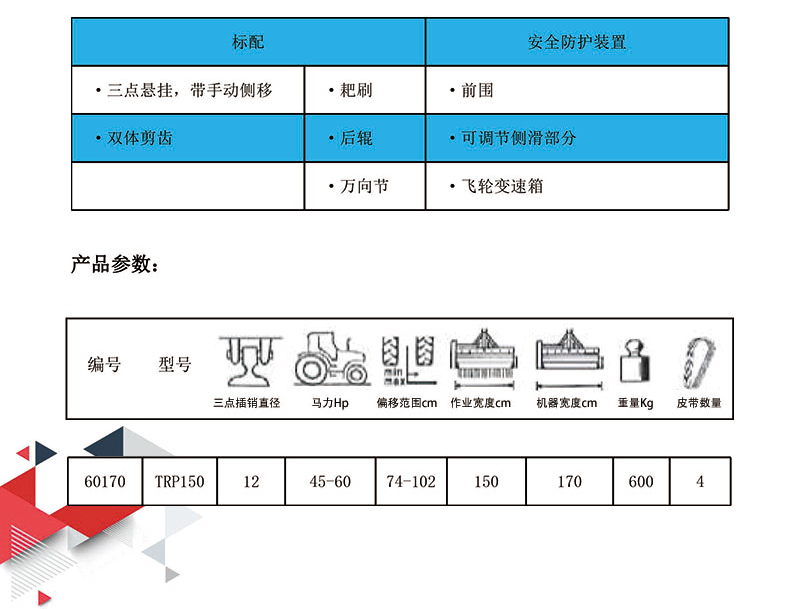 割草碎木碎枝一體機(jī)TRP（12cm）產(chǎn)品參數(shù)